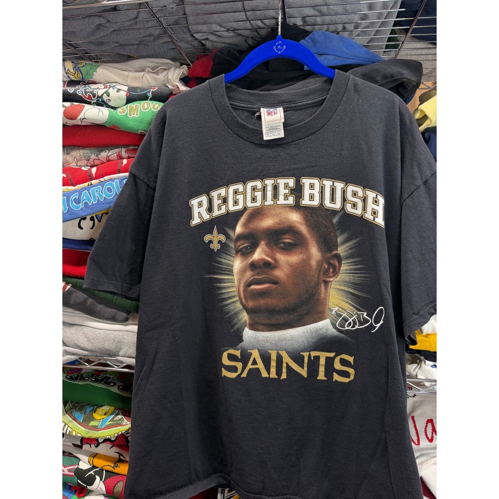 NFL New Orleans Saints Reggie Bush Graphic T-Shirt Black Mens XL Football Tee